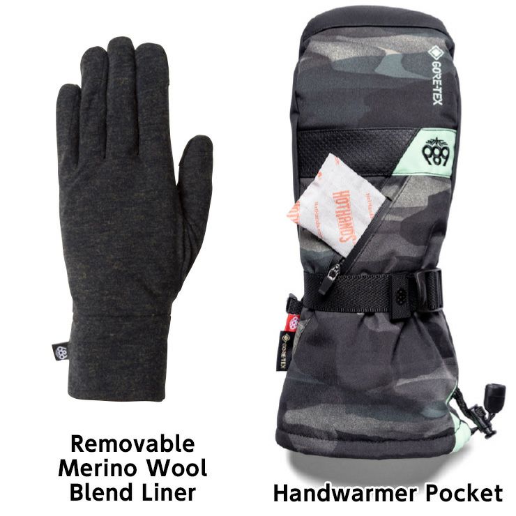 23-24 686 シックスエイトシックス GORE-TEX SMARTY 3-In-1 Gauntlet Mitt ゴアテックス ミトン グローブ  スノーボード スキー | JSBCスノータウン