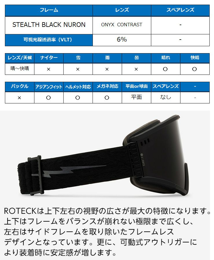 新品　エレクトリック　ROTECK スノーゴーグル　ONYX X BLACK 新品 エレクトリック ROTECK スノーゴーグル ONYX X BLACK
