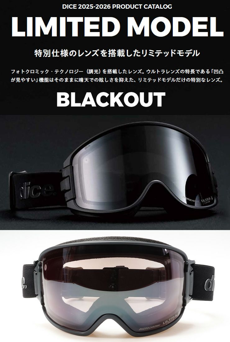 2026 限定モデル DICE ダイス BANK バンク スノーボード ゴーグル